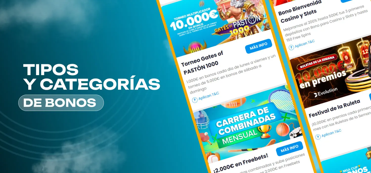 available bonus types for players