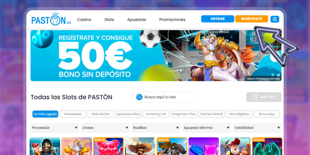 Haciendo clic en el botón "Registrarse"