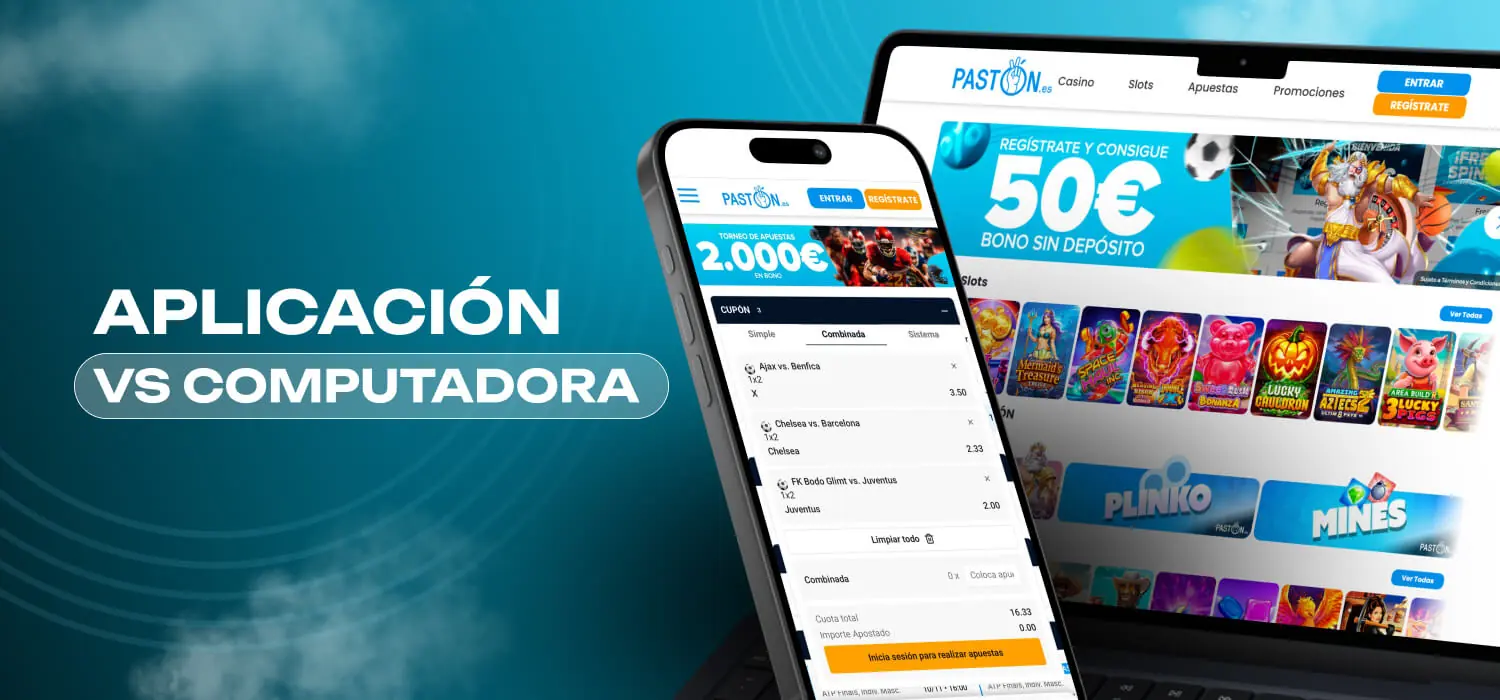 Jugar en la app vs. en el ordenador